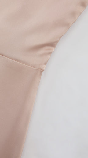 Abito Lungo Monospalla in Satin con Spacco - Eleganza Senza Tempo per Matrimoni e Serate