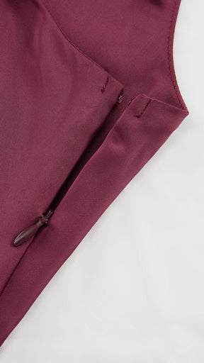 Abito Lungo Monospalla in Satin con Spacco - Eleganza Senza Tempo per Matrimoni e Serate