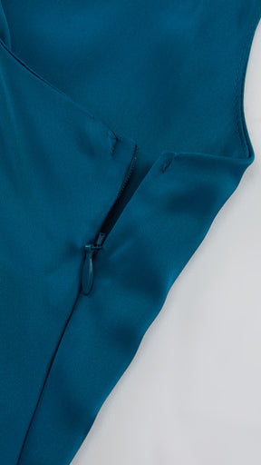 Abito da Sera Monospalla in Satin con Spacco - Elegante e Sensuale per Eventi Speciali