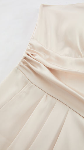 Abito Lungo a Spalline in Satin con Busto a Cuore - Eleganza per Matrimoni e Serate Speciali