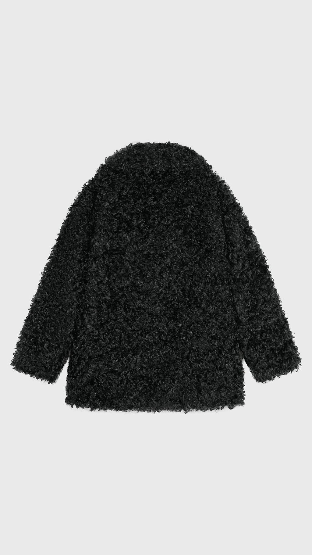 Cappotto Donna in Peluche Sintetico Riccio, Collo a Revers Ampio, Modello Invernale Elegante a Media Lunghezza