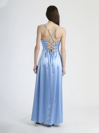 Rochie lungă cu decupaj și crăpătură laterală Iris 