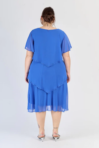 Abito “Marea” – Vestito Midi in Chiffon con Taglio a V Sovrapposto (Taglie comode)