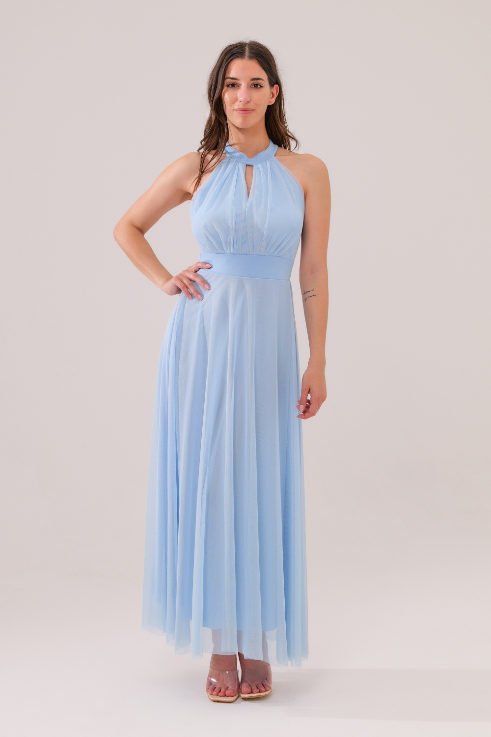 Abito lungo in tulle cut out Lucrezia