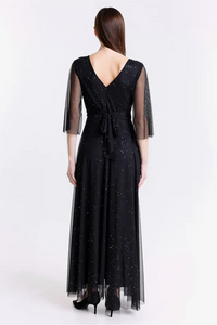 Abito lungo in tulle con maniche lunghe Ludovica