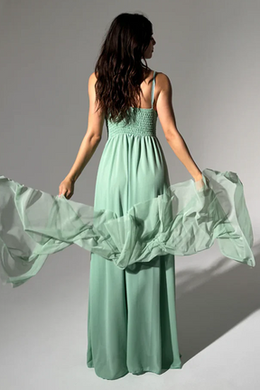 Abito lungo in tulle asimmetrico Luna