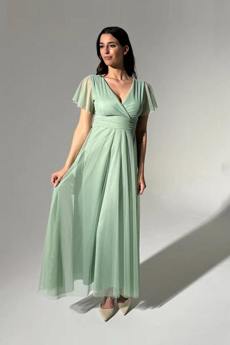 Abito in tulle a maniche corte Vivian