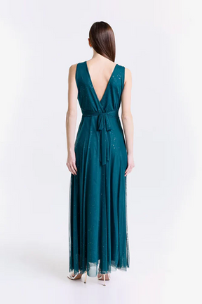 Abito lungo in tulle con scollo a V Giulia