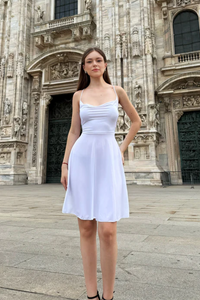 Elda Lightweight Short Dress with Back Tie