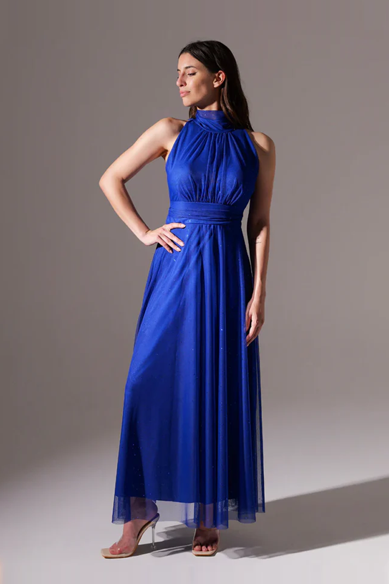 Abito in tulle con scollo all'americana Caterina