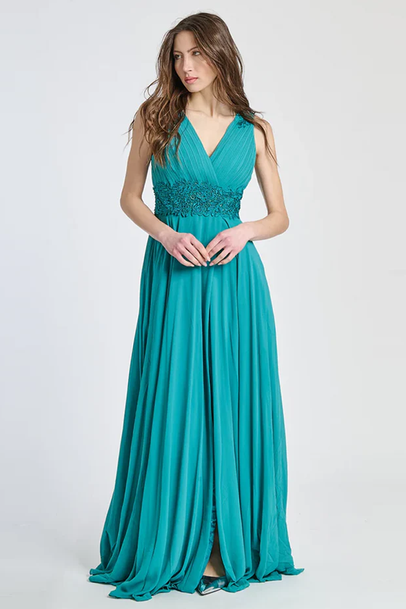 Abito elegante maxi con pieghe Laura