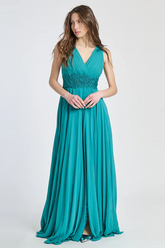 Abito elegante maxi con pieghe Laura