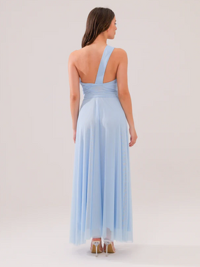 Abito lungo in tulle monospalla Lily