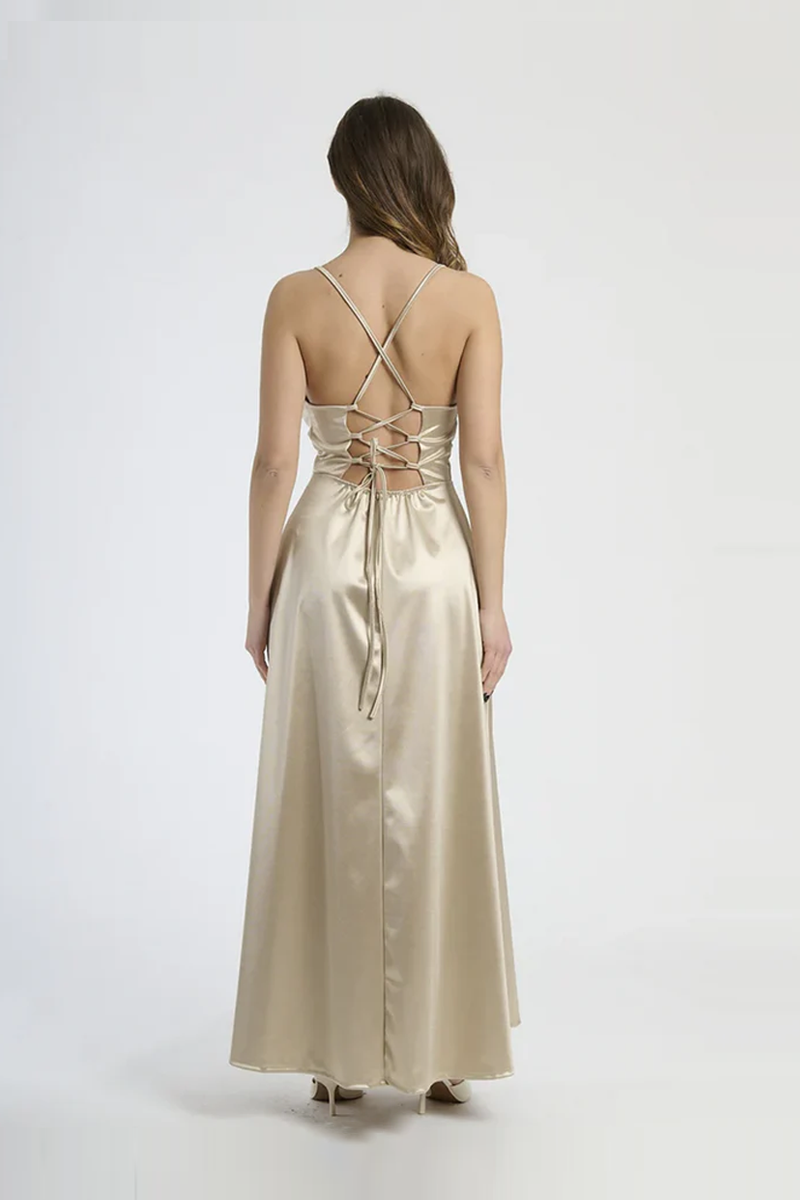 Abito lungo in raso elegante Karina