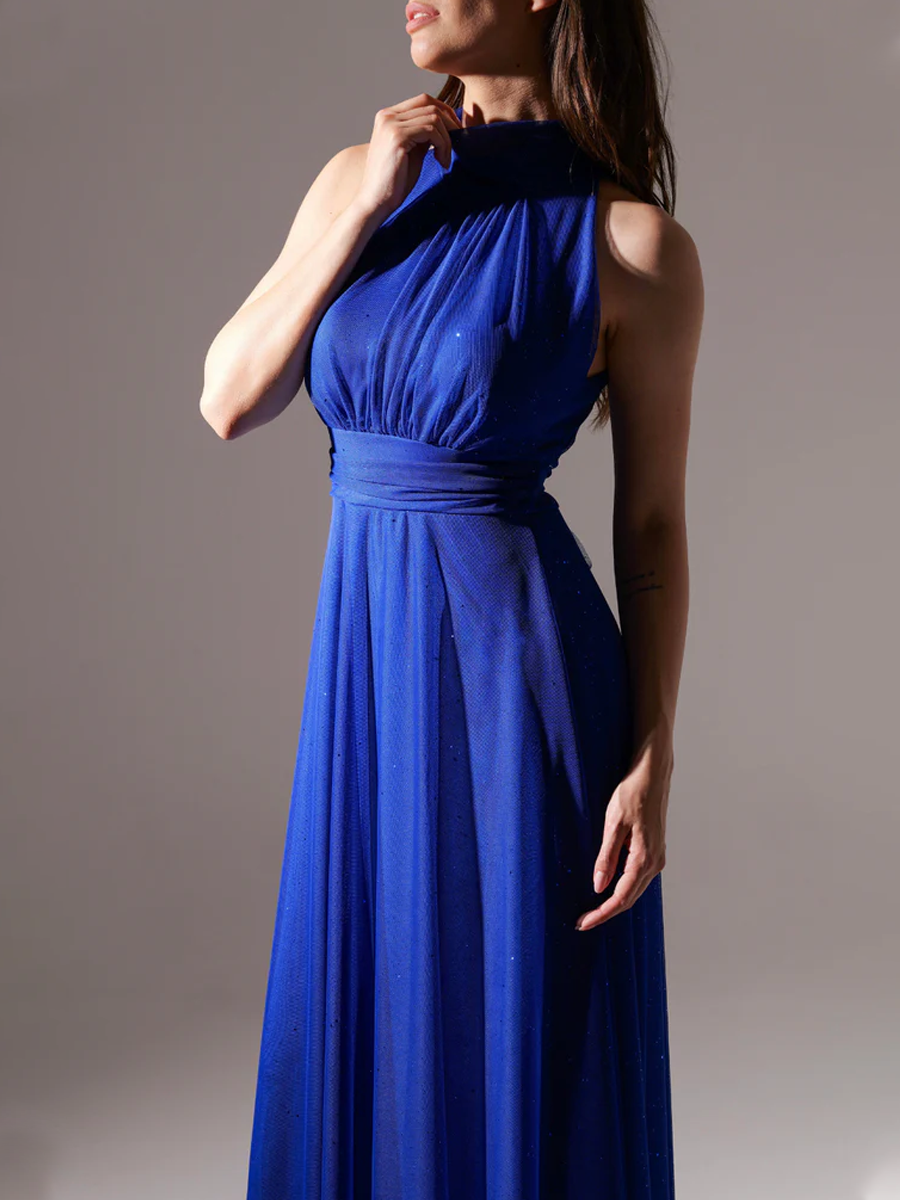 Abito in tulle con scollo all'americana Caterina