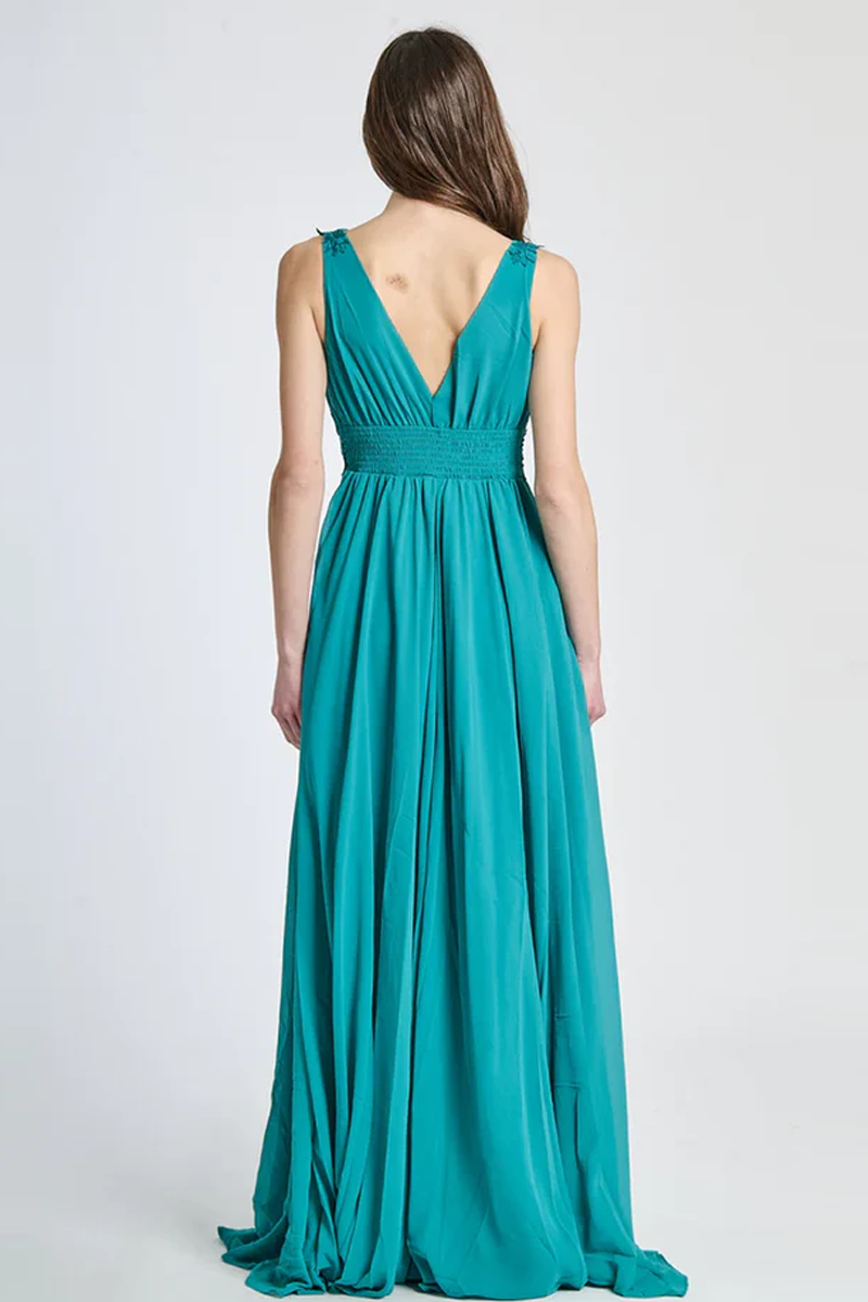 Abito elegante maxi con pieghe Laura