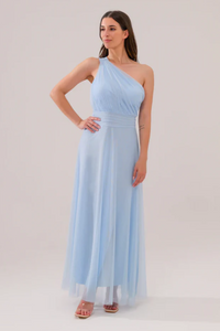 Lily One Shoulder Tulle Long Dress