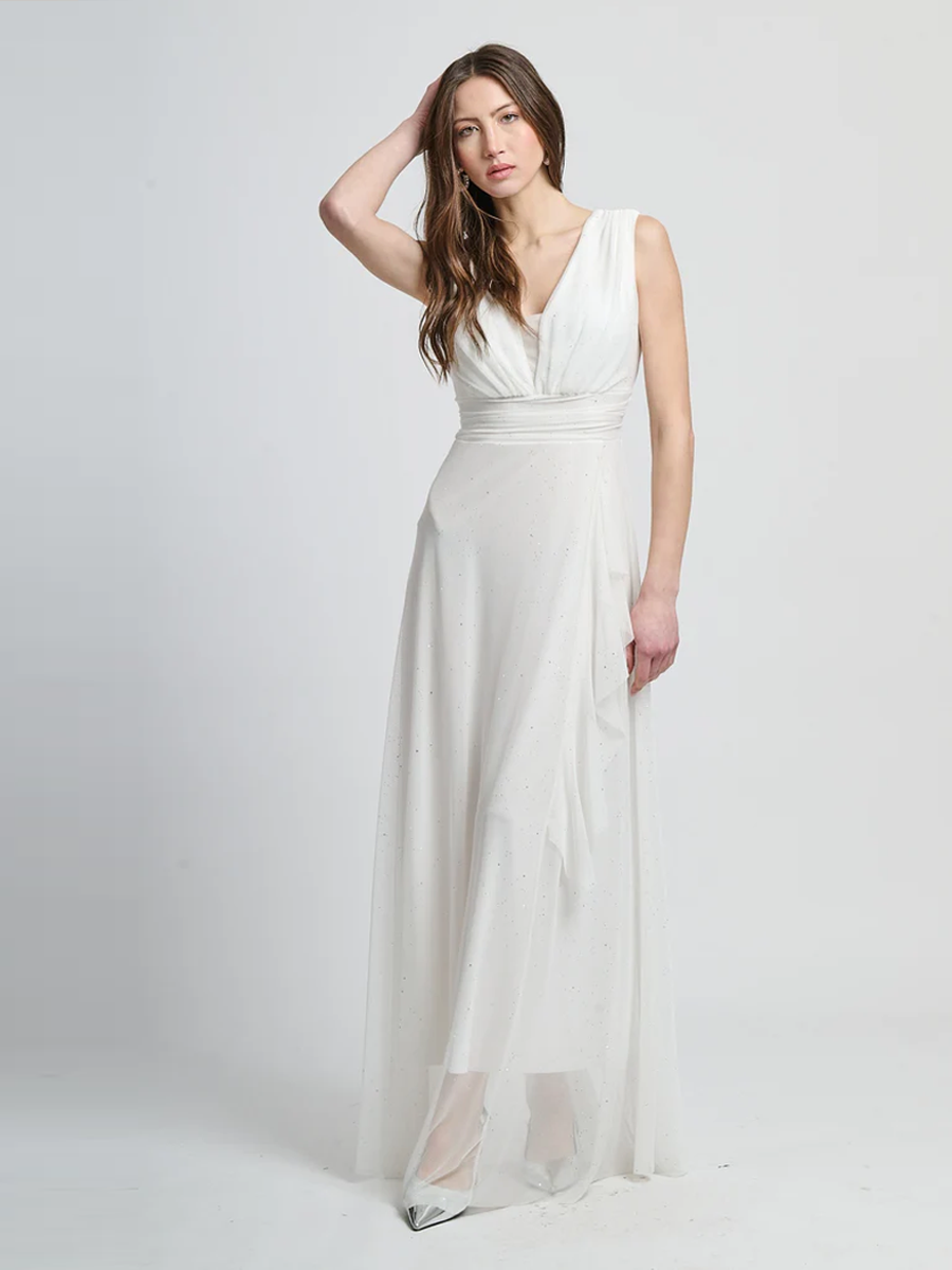 Abito da damigella in tulle smanicato Riflesso