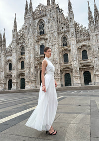 Abito in tulle con scollo all'americana Caterina