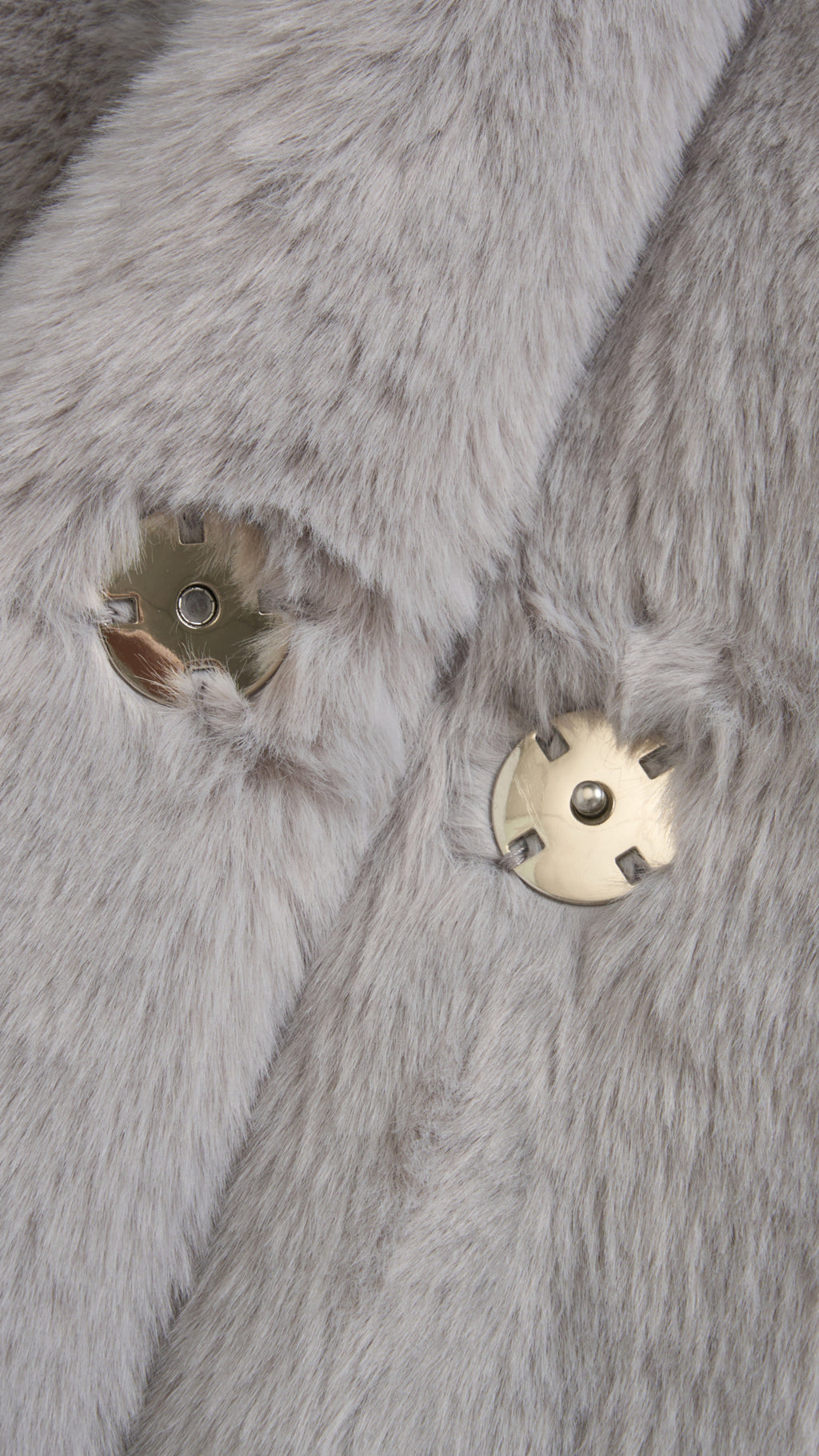 Cappotto medio in peluche sintetica con colletto a revers