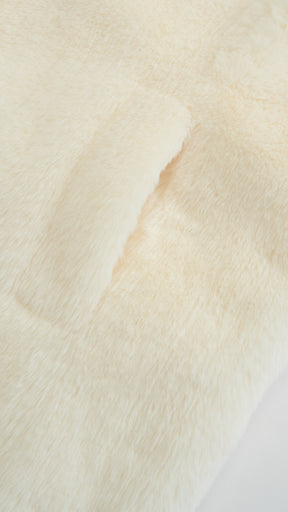 Cappotto lungo in peluche sintetica con colletto a revers