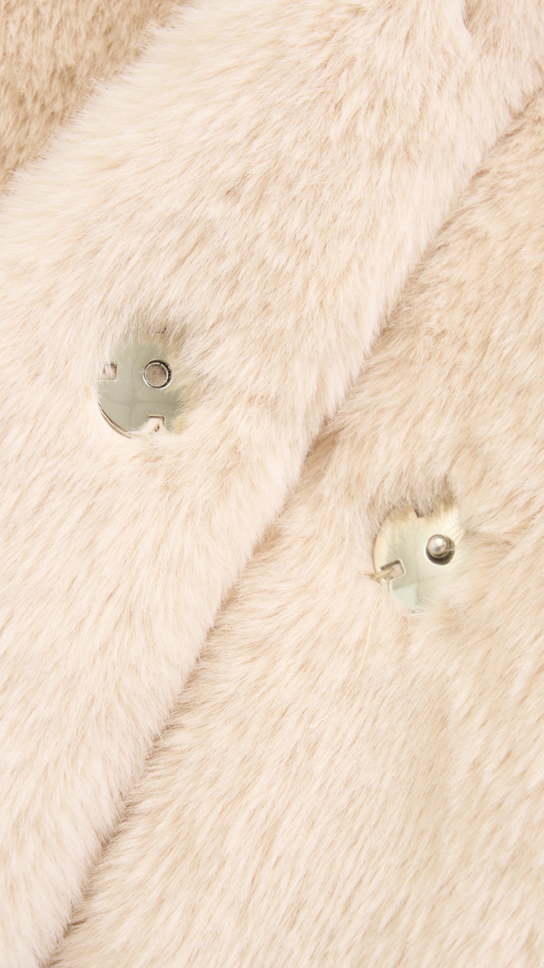 Cappotto lungo in peluche sintetica con colletto a revers