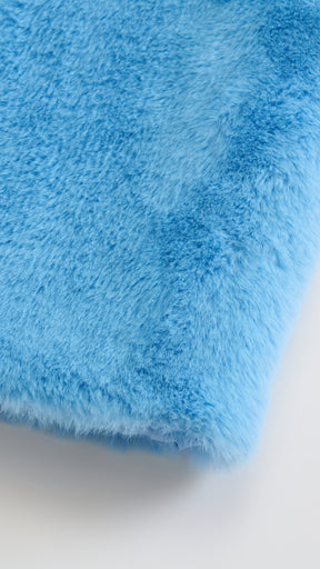 Cappotto lungo in peluche sintetica con colletto a revers