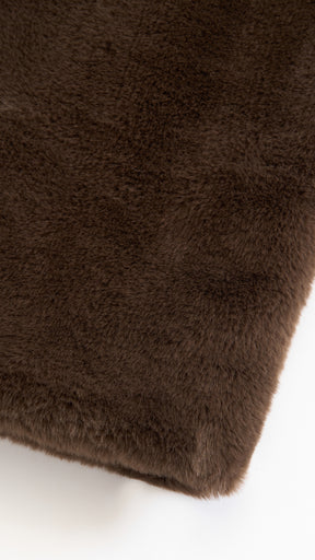 Cappotto lungo in peluche sintetica con colletto a revers