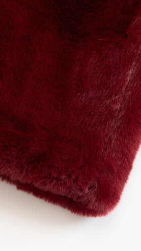 Cappotto lungo in peluche sintetica con colletto a revers