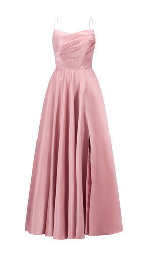 Abito da sera con spalline sottili e gonna a maxi