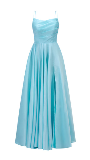 Abito da sera con spalline sottili e gonna a maxi
