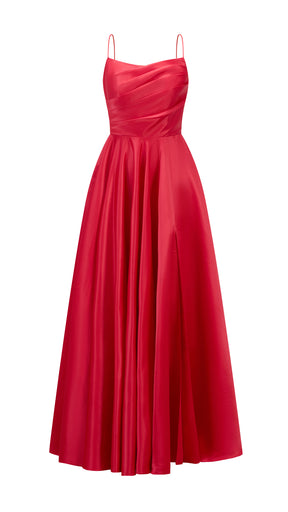 Abito da sera con spalline sottili e gonna a maxi