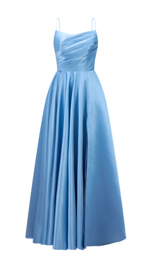 Abito da sera con spalline sottili e gonna a maxi