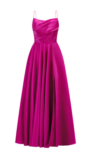 Abito da sera con spalline sottili e gonna a maxi