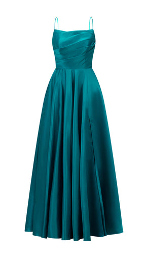 Abito da sera con spalline sottili e gonna a maxi