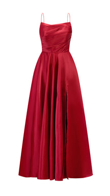 Abito da sera con spalline sottili e gonna a maxi