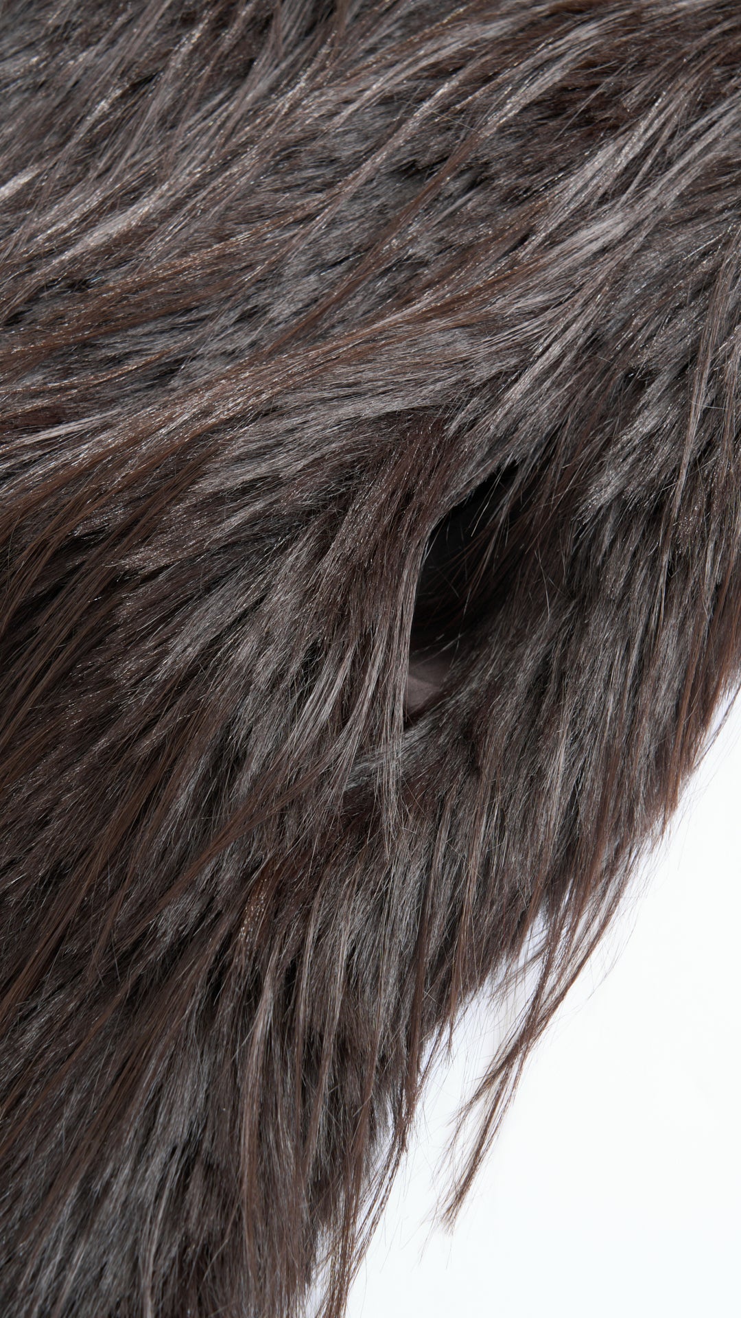 Cappotto corto in pelliccia sintetica a frange con cintura
