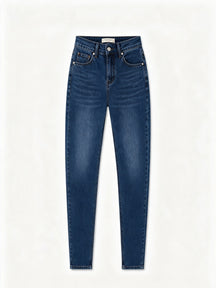 Pantaloni jeans skinny vita alta donna, jeans aderenti elasticizzati, pantaloni casual multicolore, taglie XS-XL