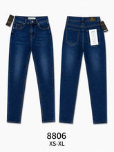 Pantaloni jeans slim vita alta donna, pantaloni a sigaretta lavaggio sfumato, casual everyday, taglie XS-XL