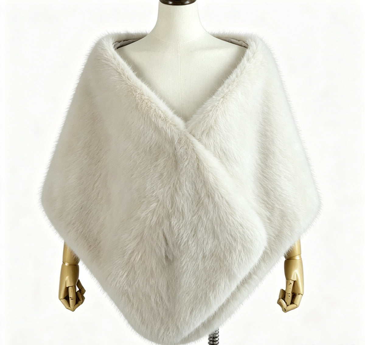 Poncho Scialle Donna in Pelliccia Sintetica, Mantella Elegante Taglia Unica 172x40 cm, Coprispalla Autunno Inverno per Feste e Matrimoni