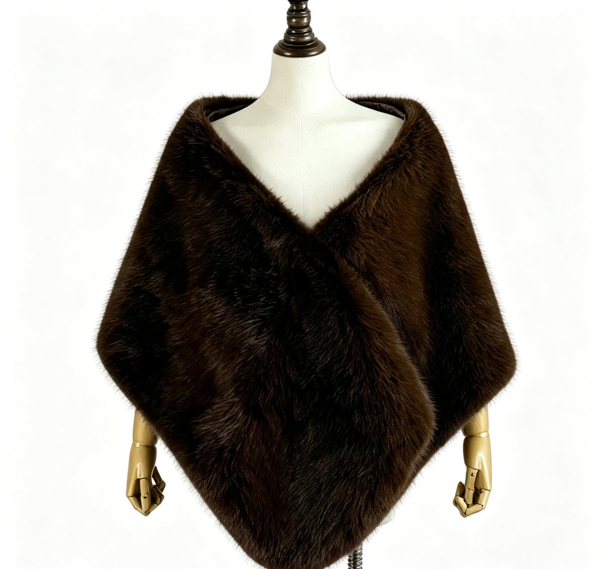 Poncho Scialle Donna in Pelliccia Sintetica, Mantella Elegante Taglia Unica 172x40 cm, Coprispalla Autunno Inverno per Feste e Matrimoni