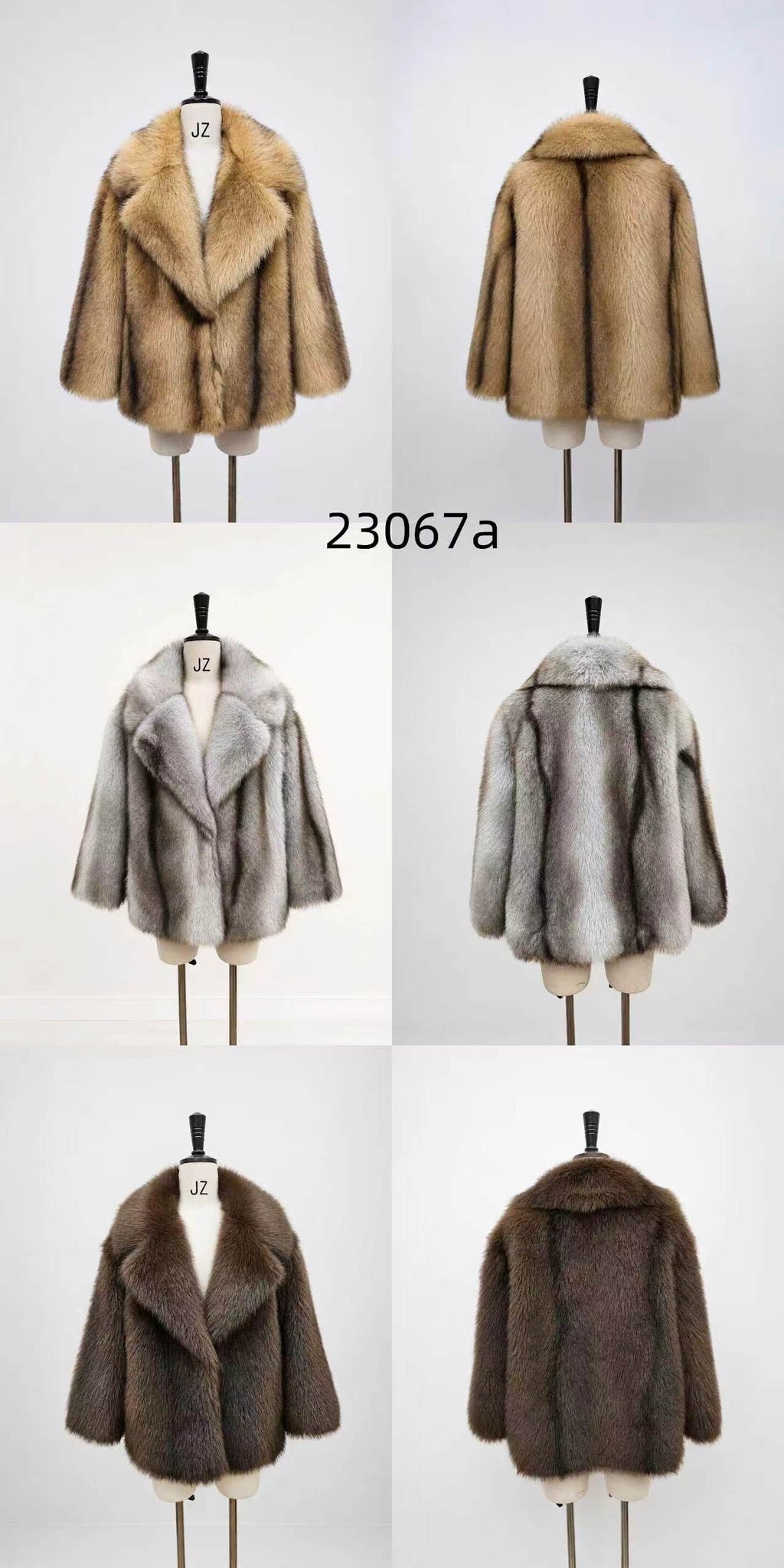 Giacca Corta Donna in Peluche Sintetico a Pelo Lungo, Collo a Revers Ampio, Modello Invernale Elegante