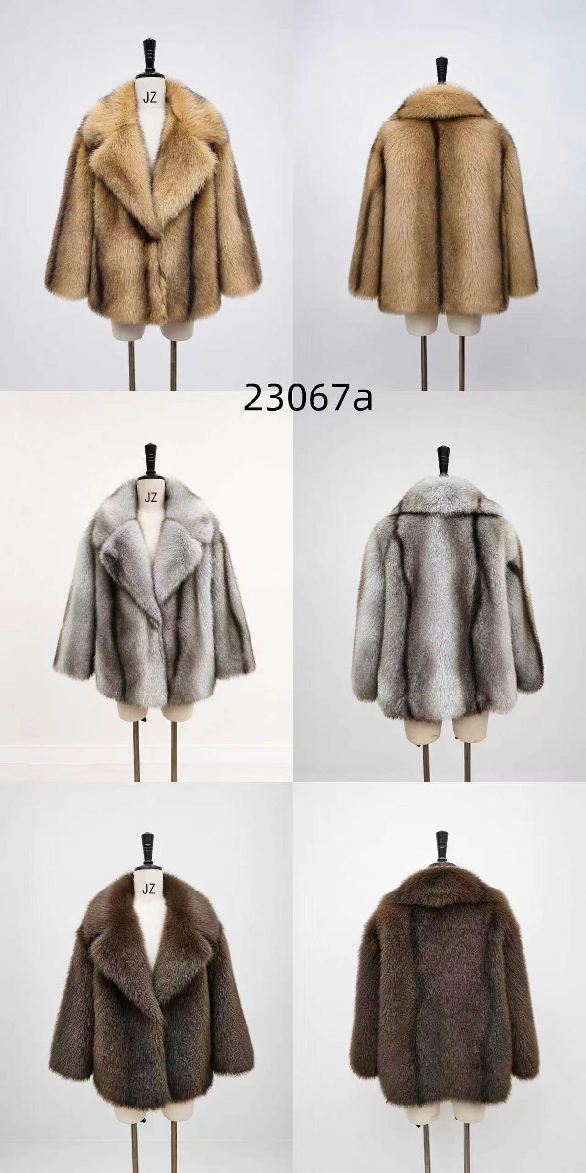 Giacca Corta Donna in Peluche Sintetico a Pelo Lungo, Collo a Revers Ampio, Modello Invernale Elegante