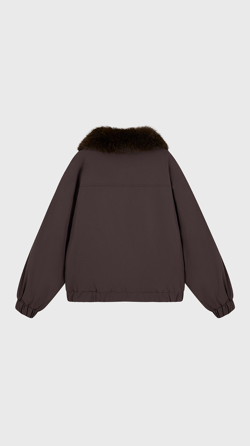Giacca Corta Invernale Donna Doppio Uso, Collo Ampio in Peluche Sintetico, Chiusura con Zip, Giacca Bomber Reversibile Casual