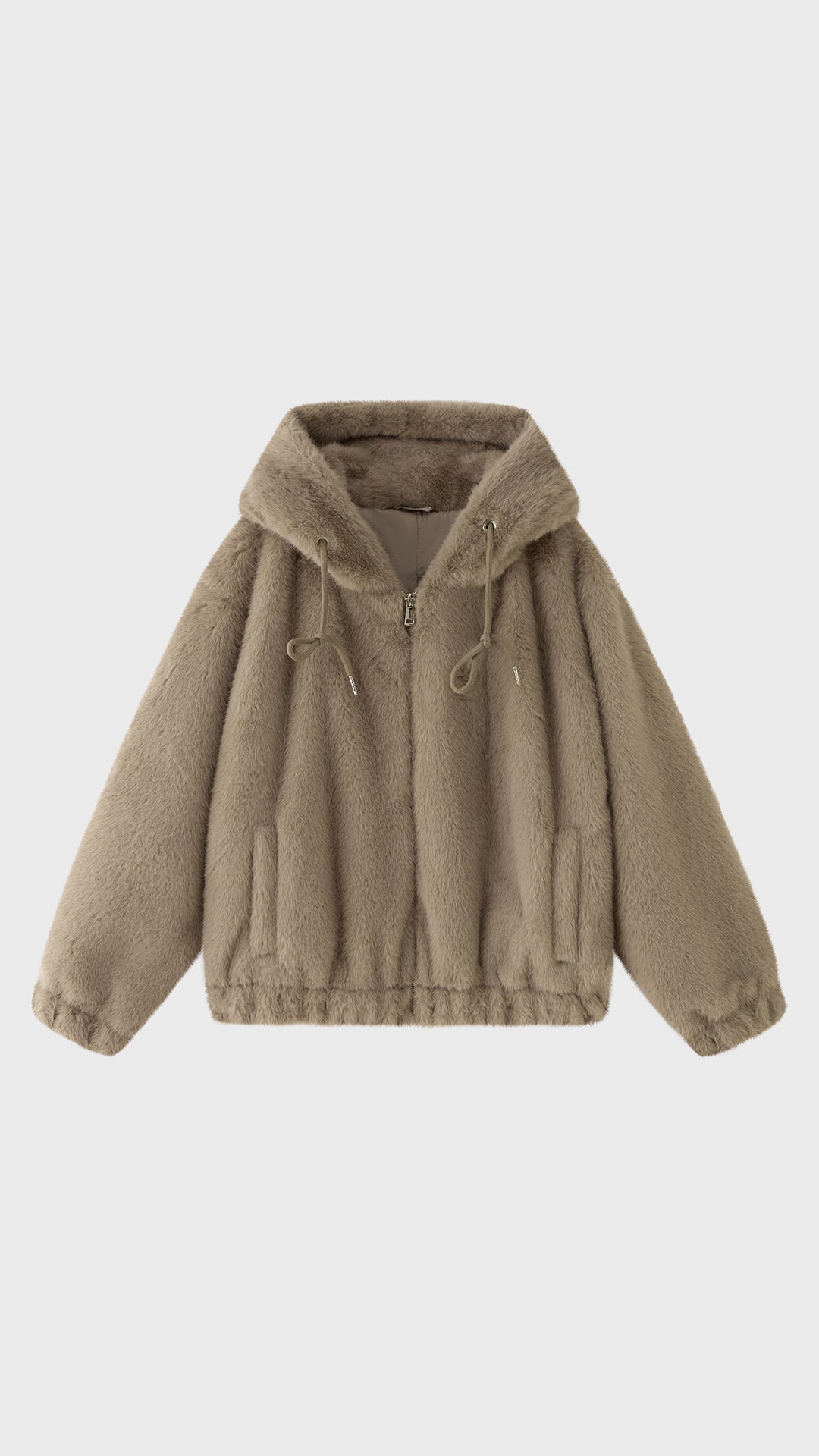 Giubbotto Donna in Pelliccia Sintetica con Cappuccio, Giacca Zip Invernale con Coulisse, Modello Casual Caldo Autunno Inverno