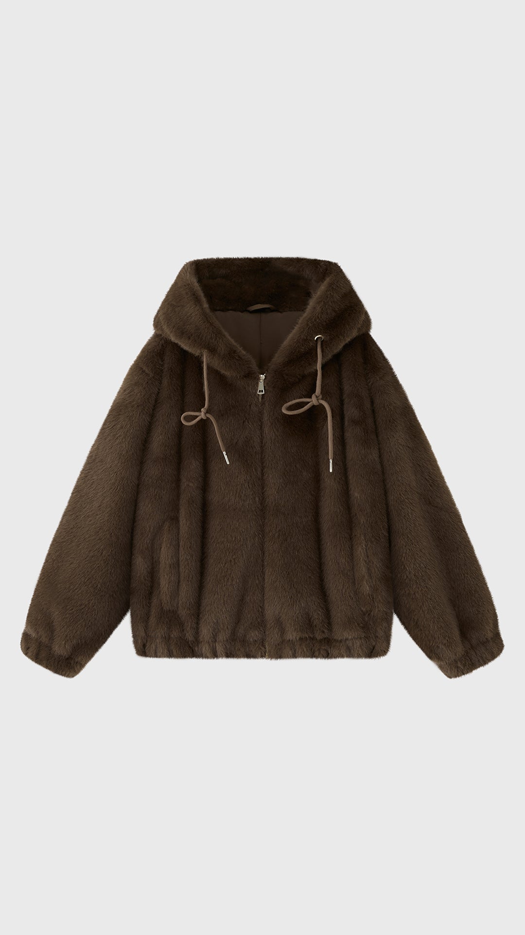 Giubbotto Donna in Pelliccia Sintetica con Cappuccio, Giacca Zip Invernale con Coulisse, Modello Casual Caldo Autunno Inverno