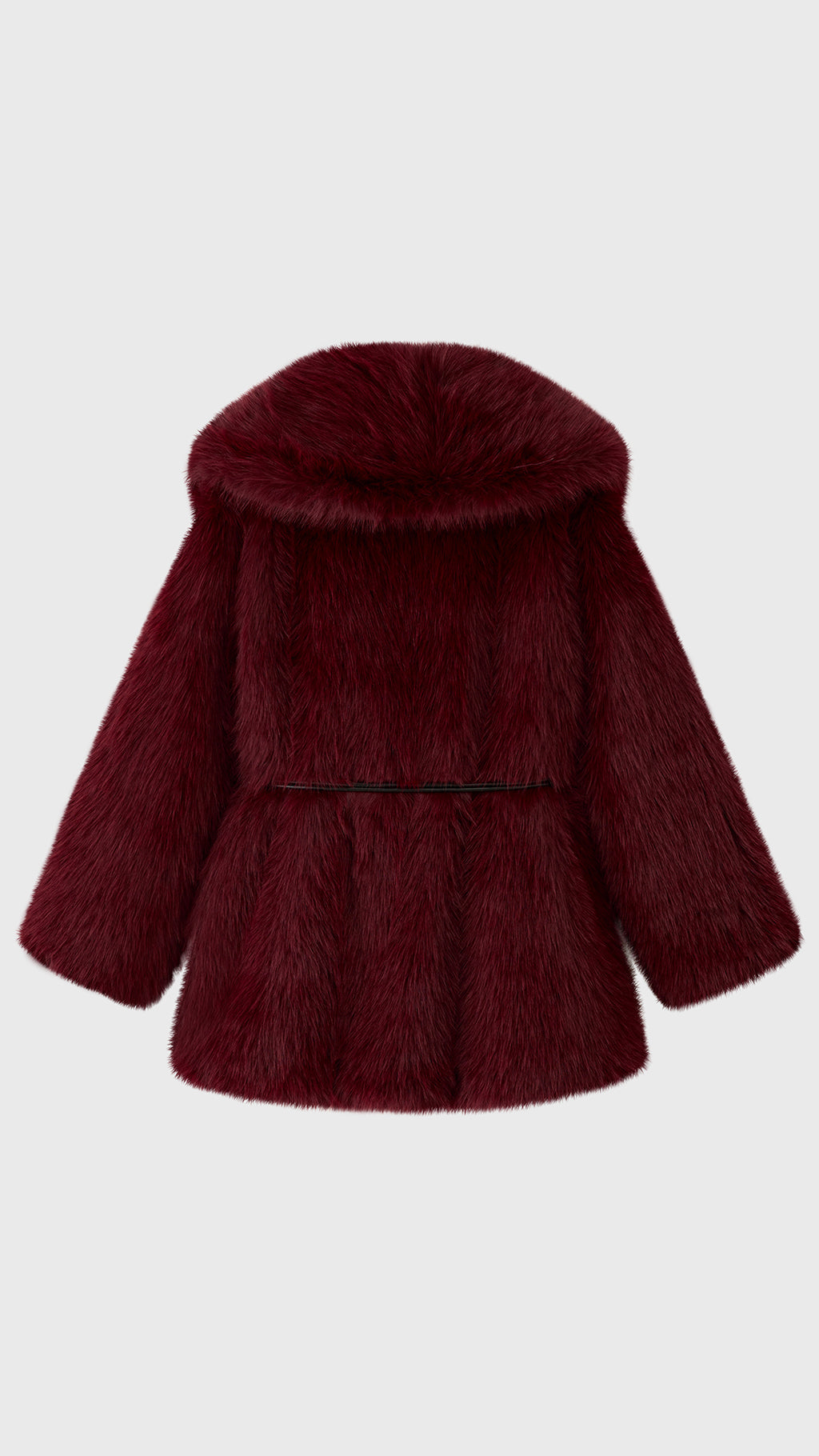 Cappotto Donna in Pelliccia Sintetica con Cintura, Giacca Elegante a Collo Ampio, Modello Avvolgente Caldo per Autunno Inverno