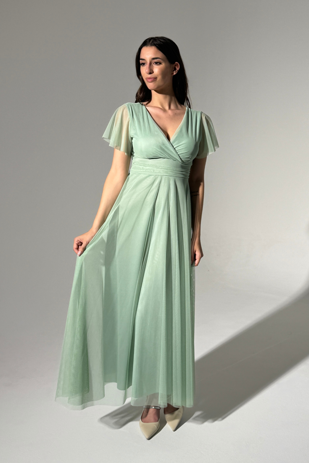 Abito in tulle a maniche corte Vivian