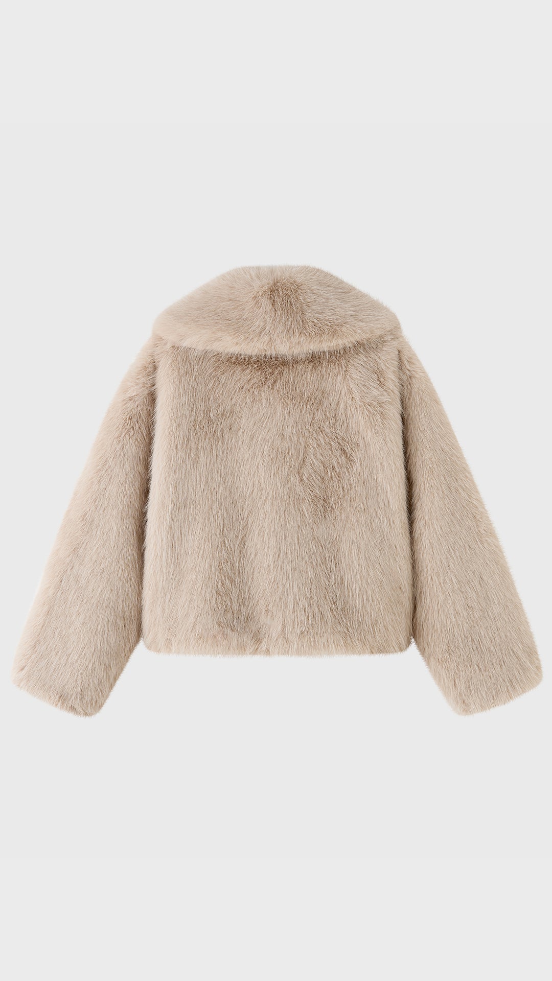 Giacca Corta in Eco Pelliccia Donna, Colletto Ampio, Chiusura con Fibbie, Cappotto Invernale Elegante