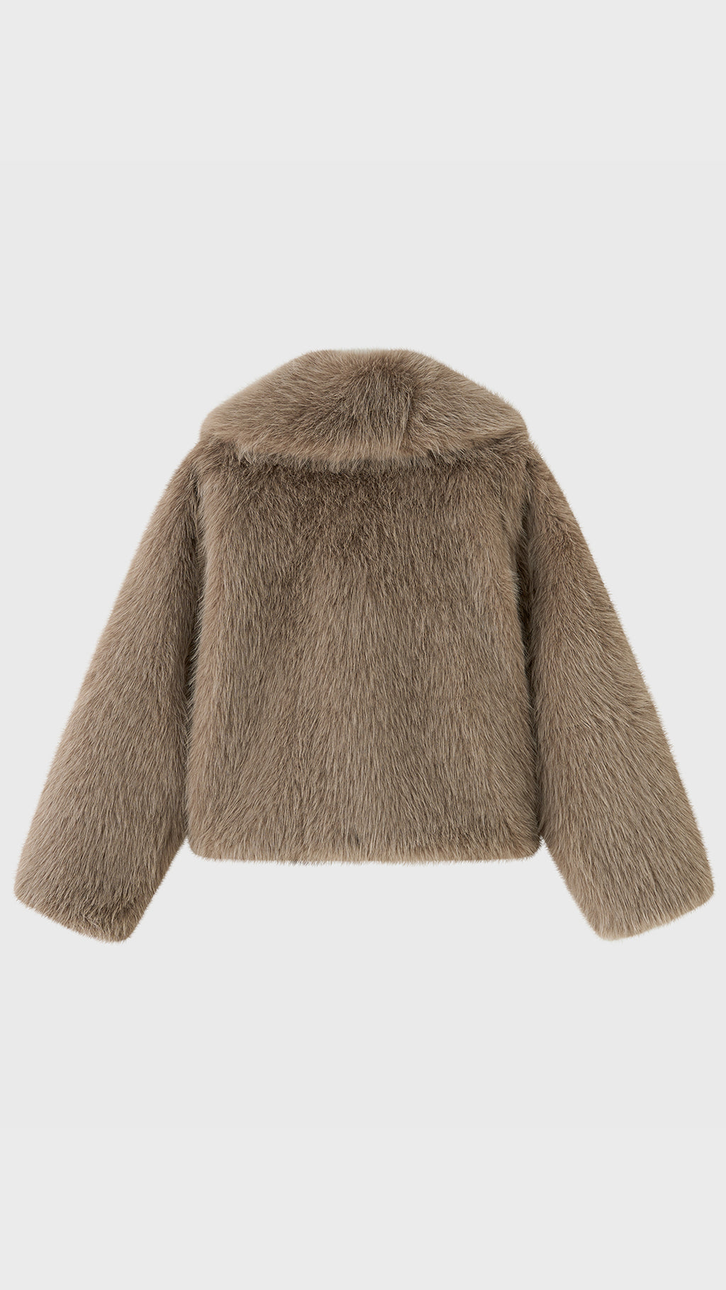 Giacca Corta in Eco Pelliccia Donna, Colletto Ampio, Chiusura con Fibbie, Cappotto Invernale Elegante